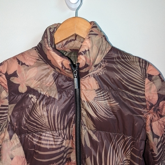 ETAGE Neutrals Floral Bohemian Lightweight Puffer Jacket Size 6 - Picture 7 of 13